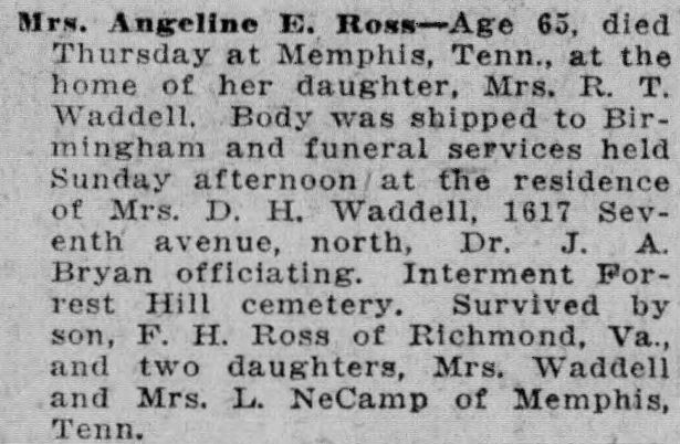 Angeline E. Ross obituary
